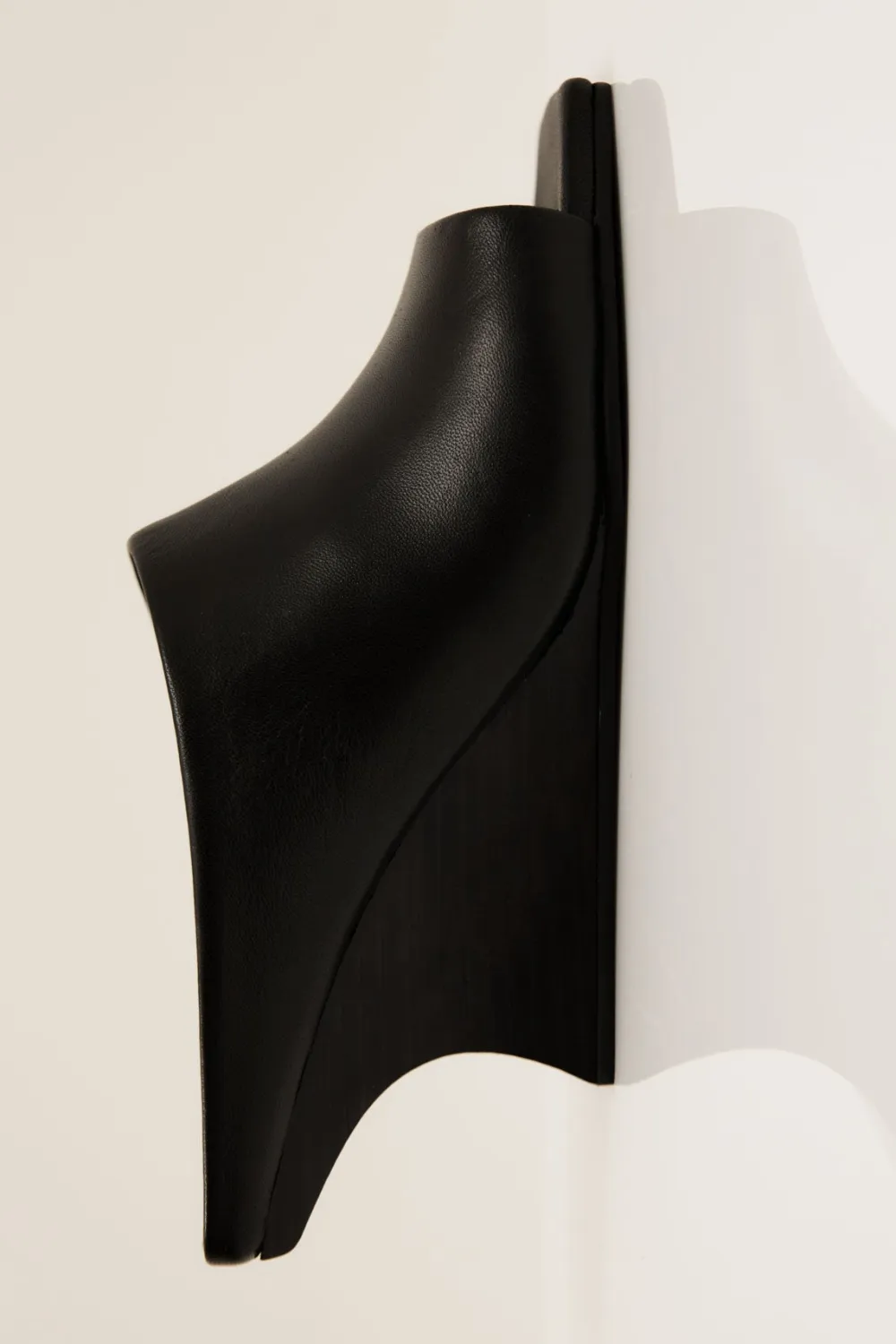 Architectural Wedge Mules - Black|St. Agni Store