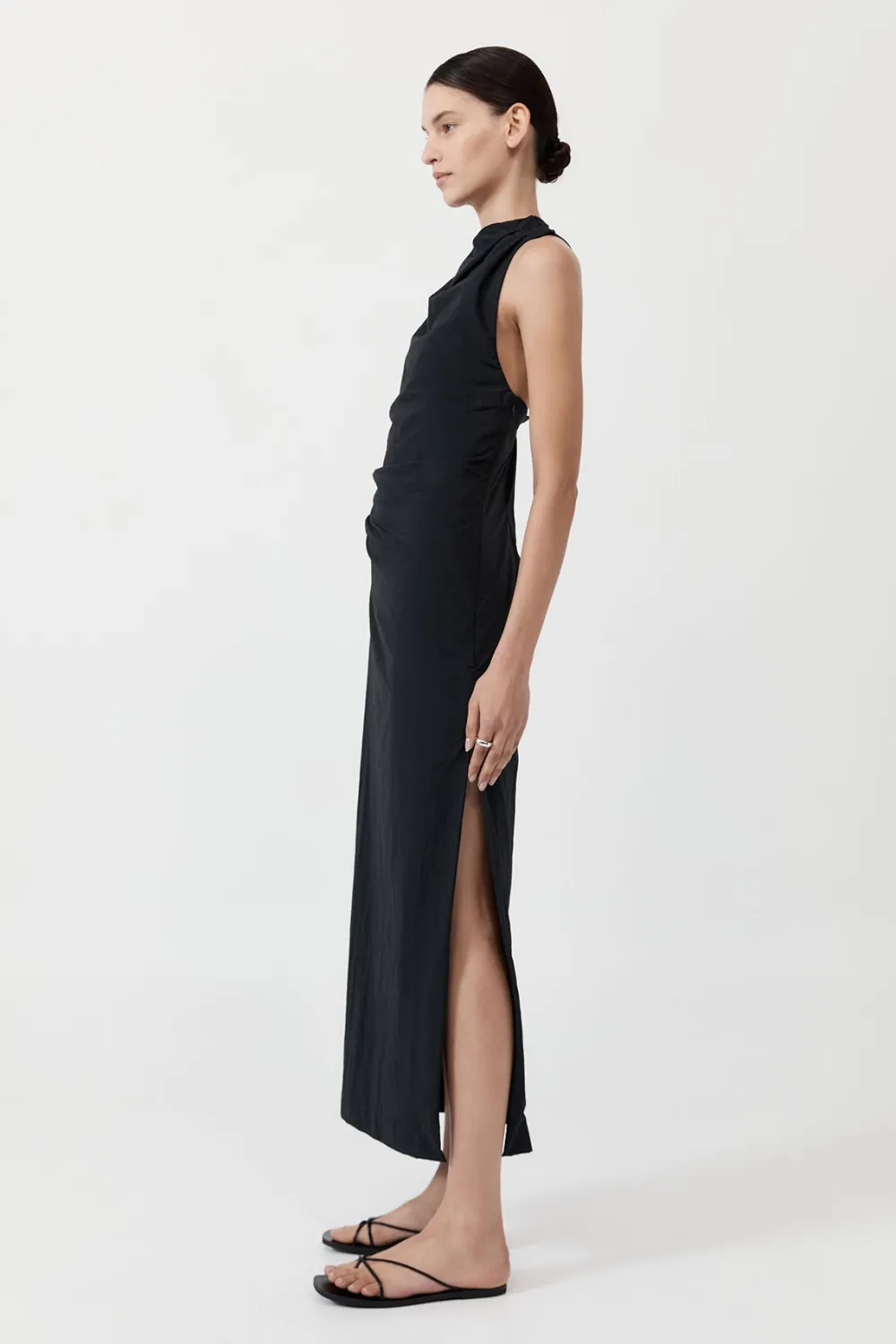 Asymm Tuck Dress - Black|St. Agni Cheap