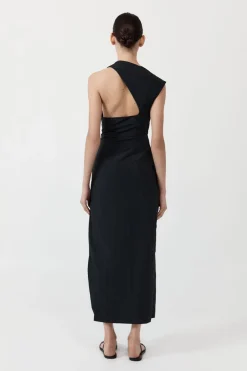 Asymm Tuck Dress - Black|St. Agni Cheap