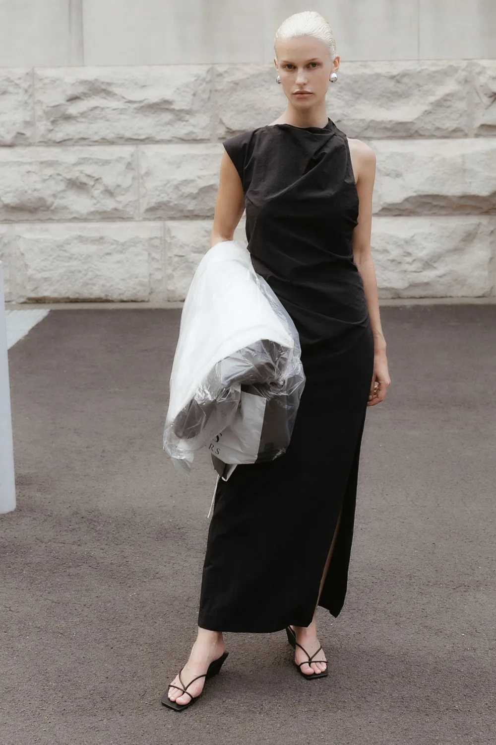 Asymm Tuck Dress - Black|St. Agni Cheap