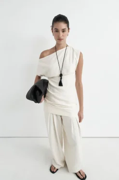 Asymmetric Mini Dress - Ivory|St. Agni Shop