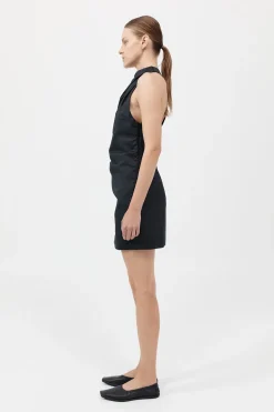 Asymmetric Tuck Mini Dress -|St. Agni Outlet