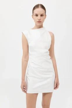 Asymmetric Tuck Mini Dress -|St. Agni New
