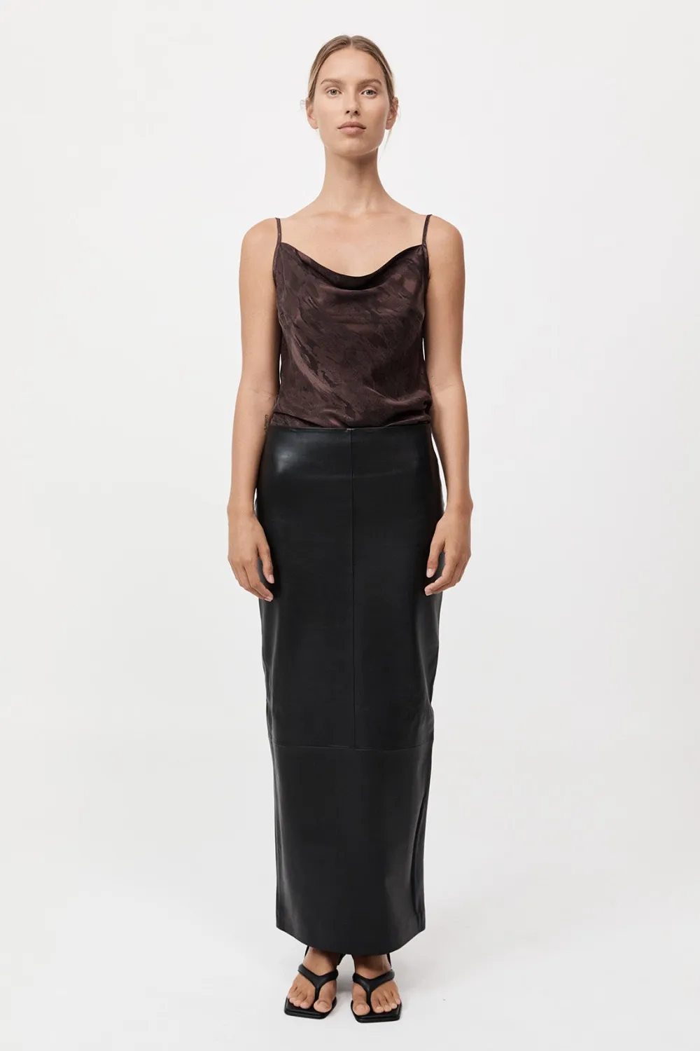 Bias Slip Cami - Chocolate Plum|St. Agni Outlet