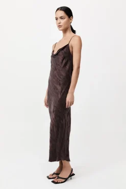 Bias Slip Dress - Chocolate Plum|St. Agni Hot