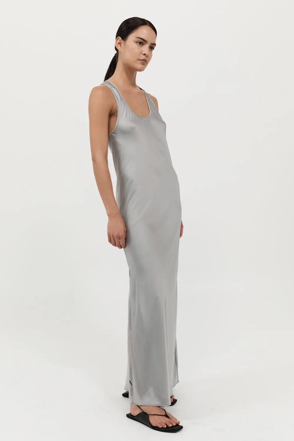 Bias Tank Dress - Silver|St. Agni Cheap
