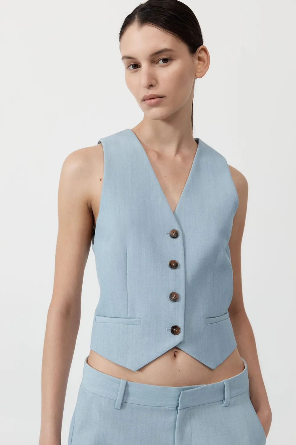 Carter Vest - Stone Blue|St. Agni Outlet