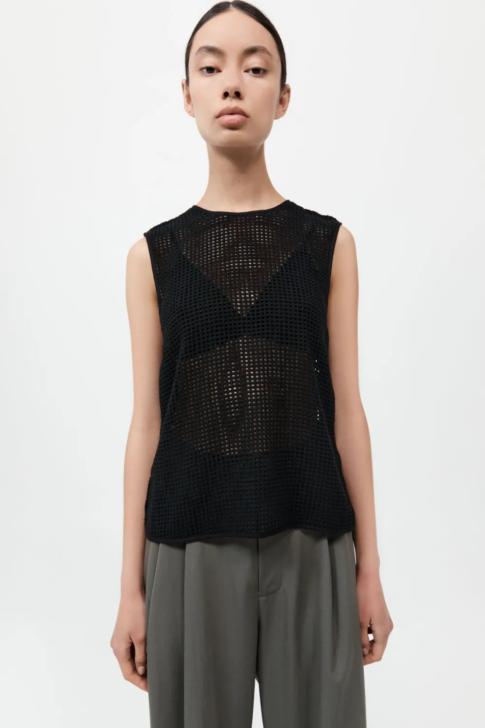 Cotton Grid Shell Top -|St. Agni Fashion