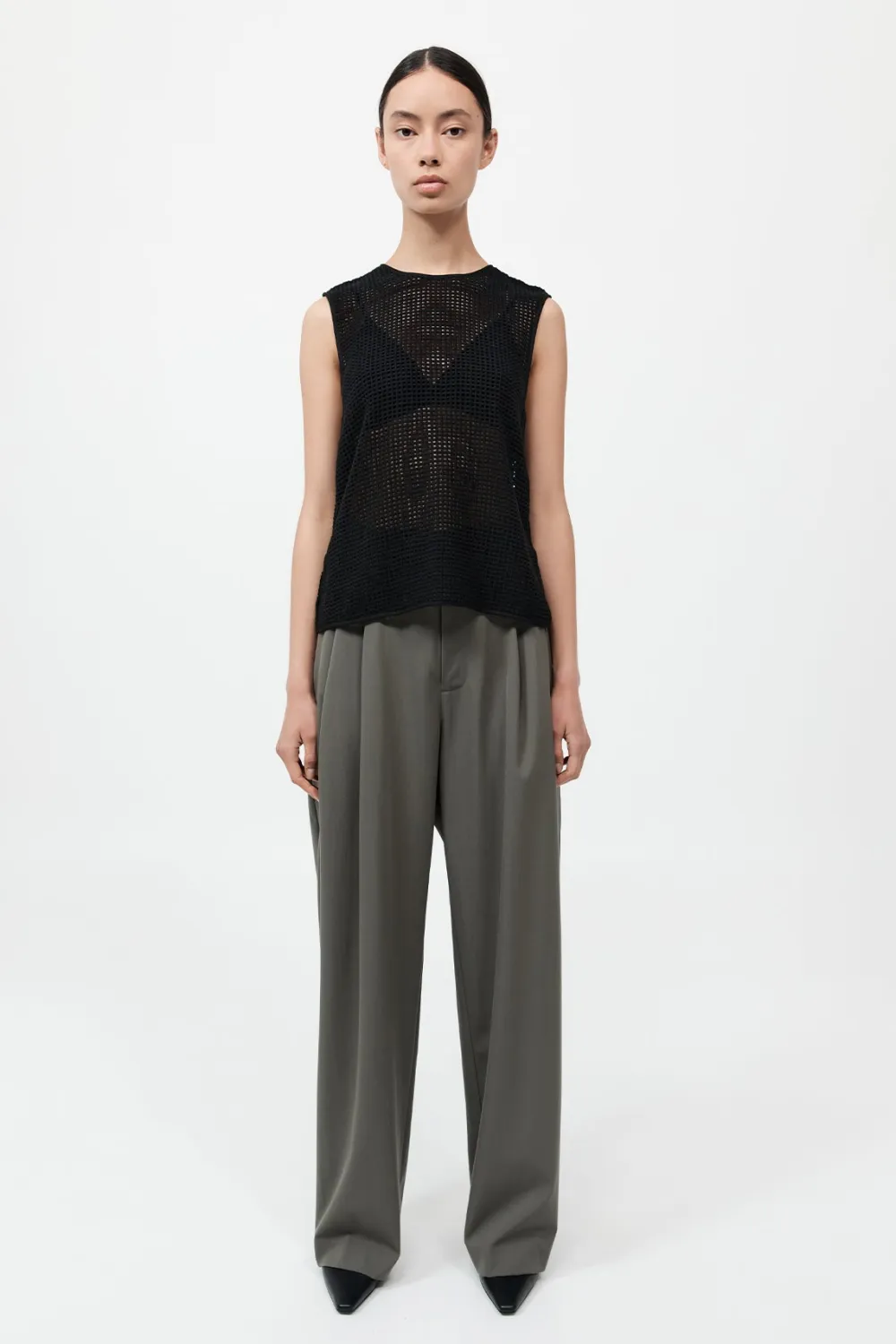 Cotton Grid Shell Top -|St. Agni Fashion