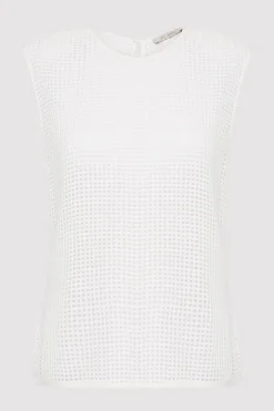 Cotton Grid Shell Top -|St. Agni Best