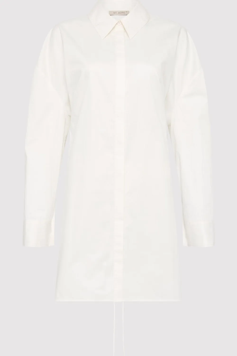 Cotton Oversized Shirt Dress - White|St. Agni Hot