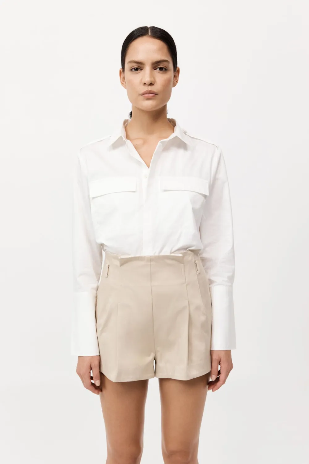 Cotton Paperbag Waist Shorts -|St. Agni Cheap