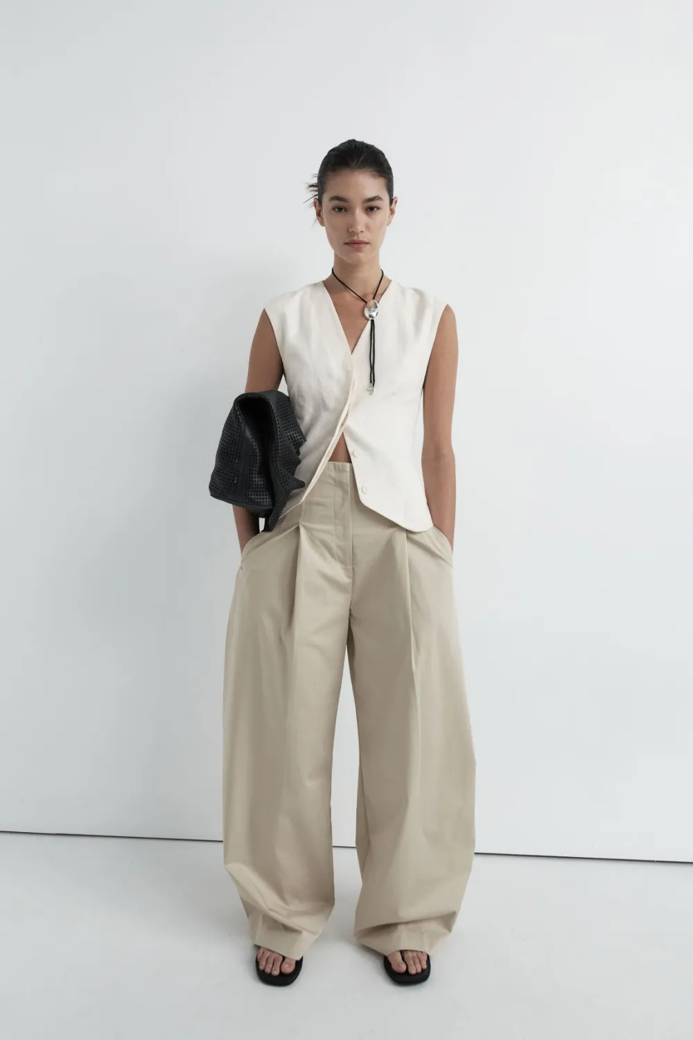 Cotton Paperbag Waist Trousers -|St. Agni Hot