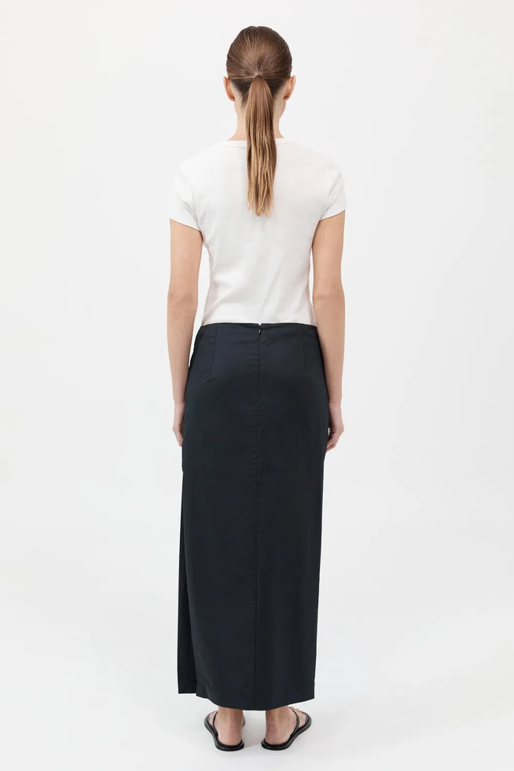 Cotton Tuck Midi Skirt -|St. Agni Cheap