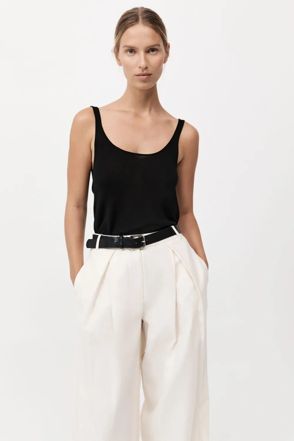 Cowl Back Cami - Black|St. Agni Cheap