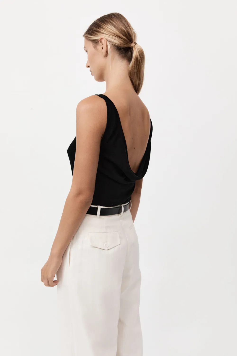 Cowl Back Cami - Black|St. Agni Cheap
