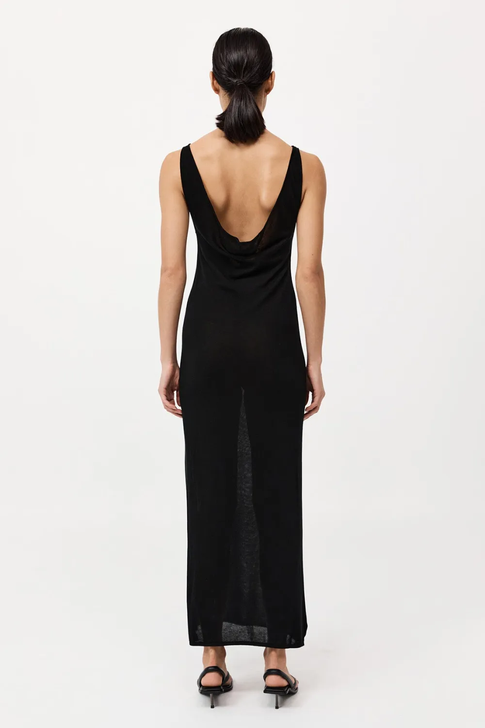 Cowl Back Cami Dress - Black|St. Agni Clearance