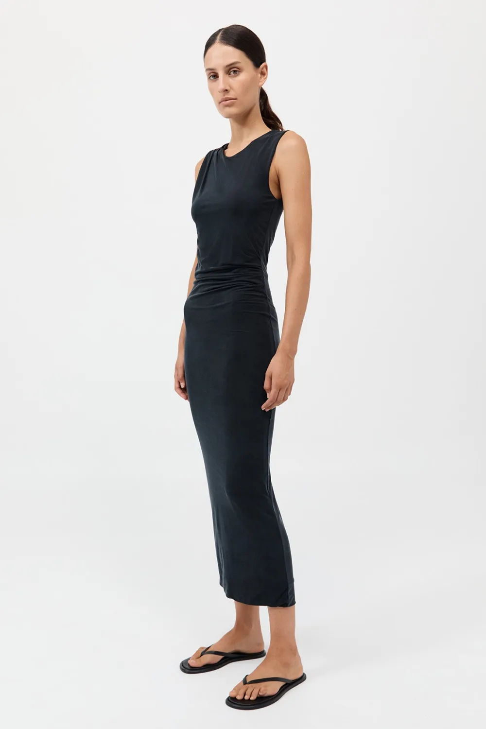 Cupro Jersey Drape Dress -|St. Agni Shop