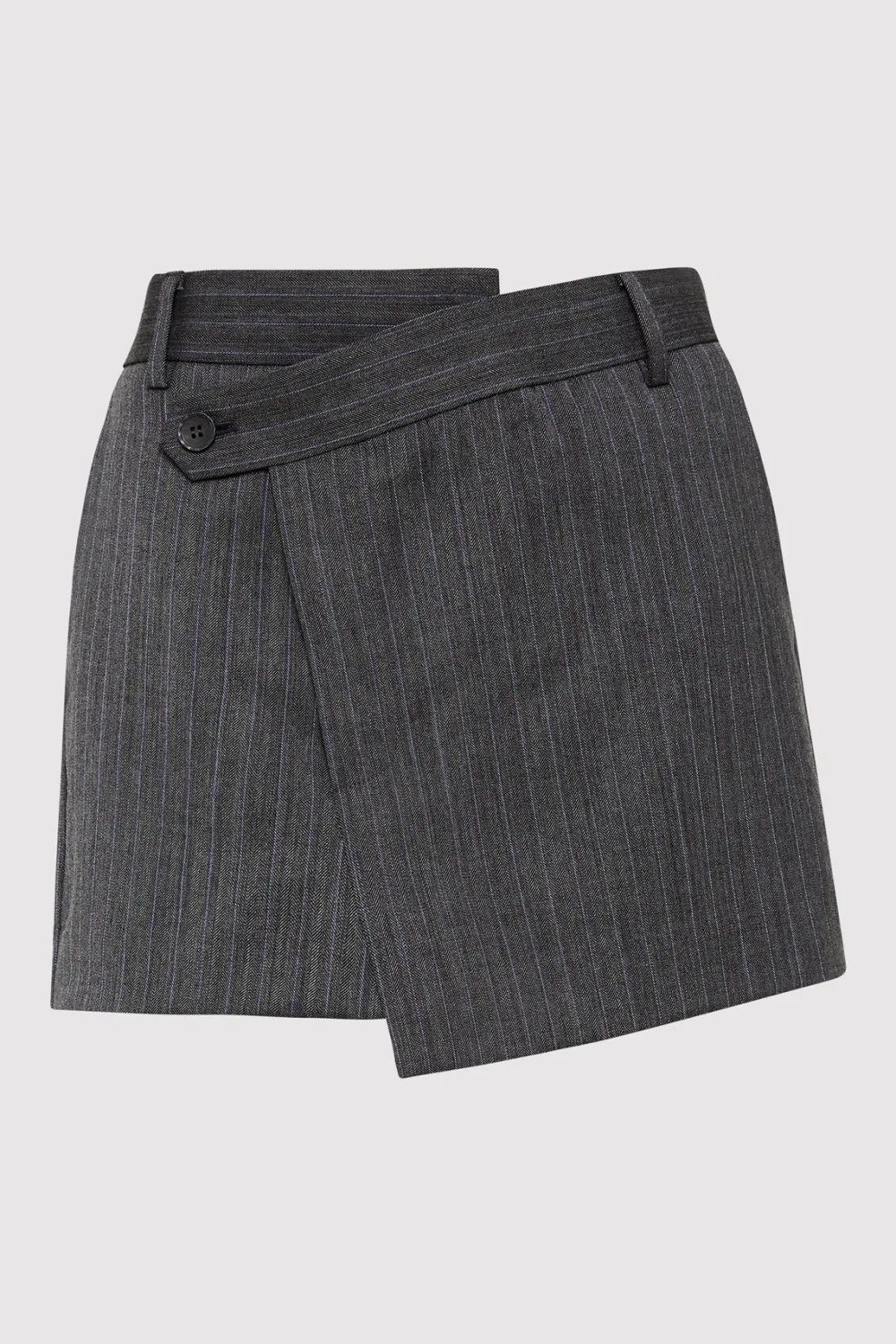 Deconstructed Mini Skirt - Stone Blue Stripe|St. Agni Fashion