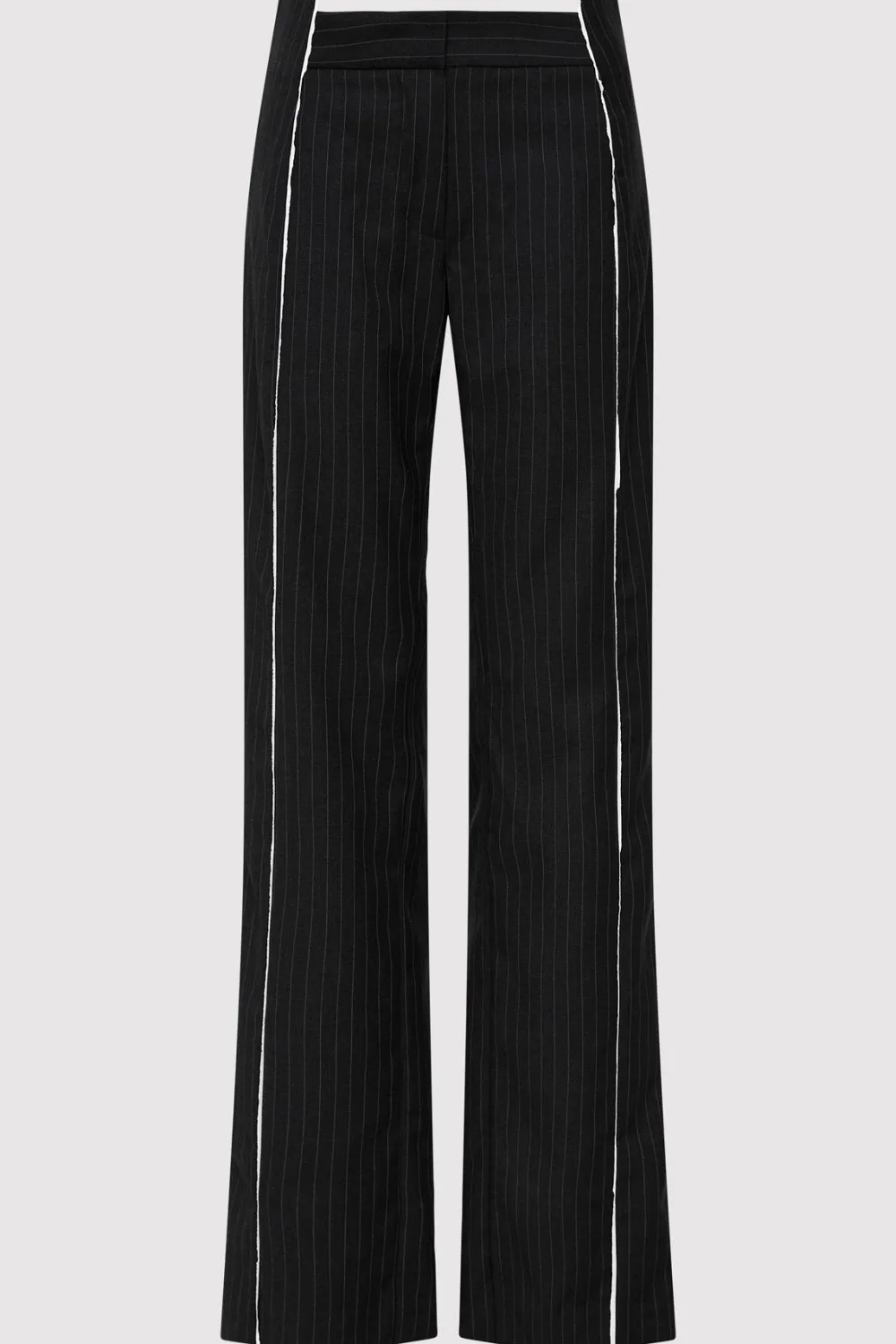 Deconstructed Pinstripe Trousers - Black|St. Agni Cheap