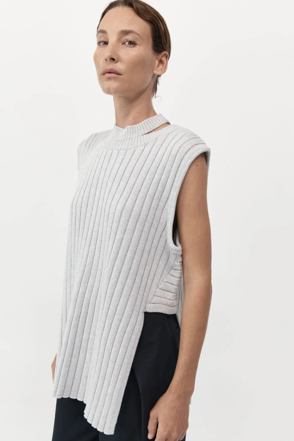 Deconstructed Rib Knit Tunic -|St. Agni Store