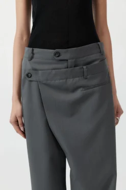 Deconstructed Waist Pants - Pewter Grey|St. Agni Flash Sale