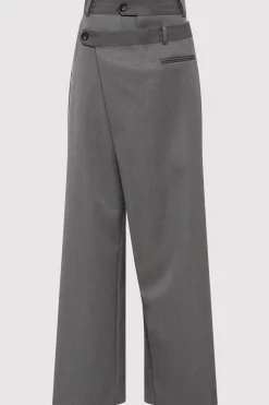 Deconstructed Waist Pants - Pewter Grey|St. Agni Flash Sale
