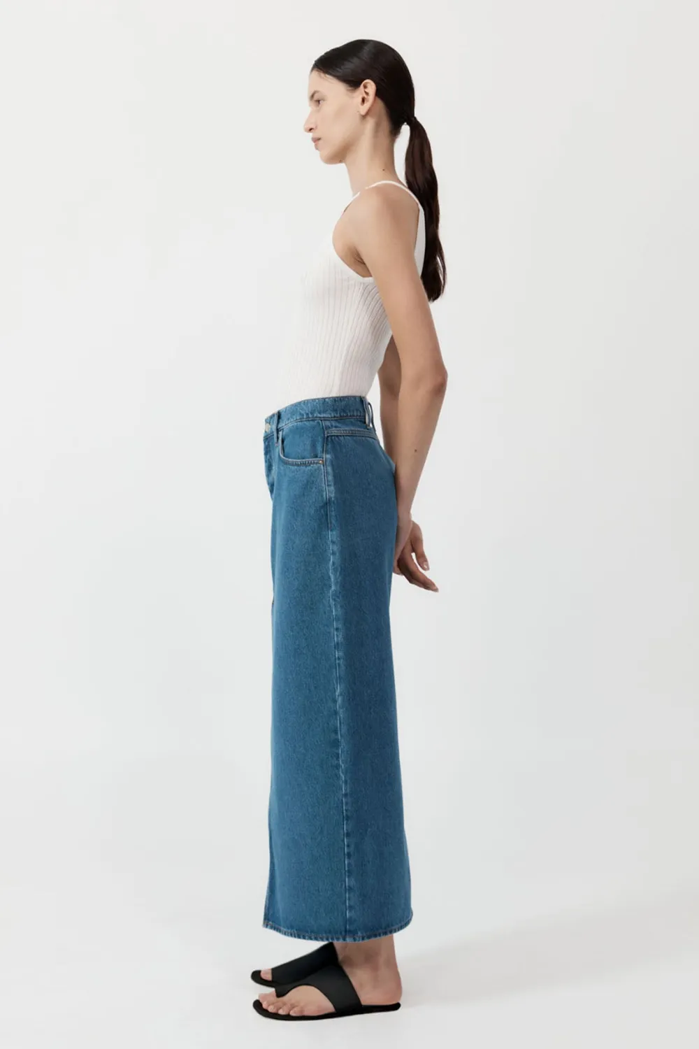 Denim Maxi Skirt -|St. Agni Flash Sale