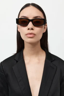 Everyday Rectangle Sunglasses - Black/Brown|St. Agni Clearance