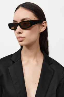 Everyday Rectangle Sunglasses - Black/Brown|St. Agni Clearance