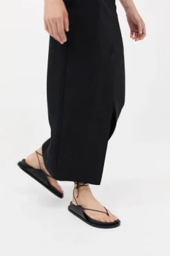 Everyday Tie Up Sandals - Black|St. Agni Fashion