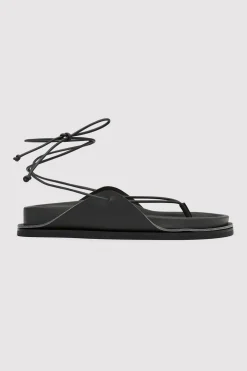 Everyday Tie Up Sandals - Black|St. Agni Fashion