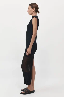 Fine Pleat Knit Dress - Black|St. Agni Best