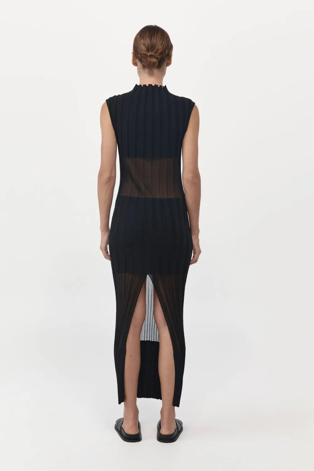 Fine Pleat Knit Dress - Black|St. Agni Best