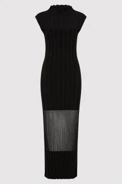Fine Pleat Knit Dress - Black|St. Agni Best