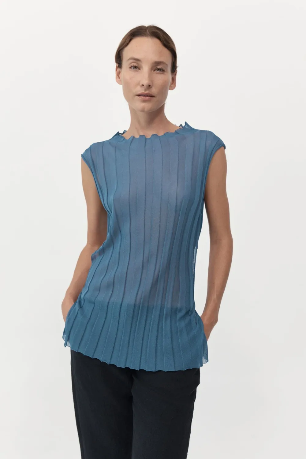 Fine Pleat Knit Top -|St. Agni Fashion