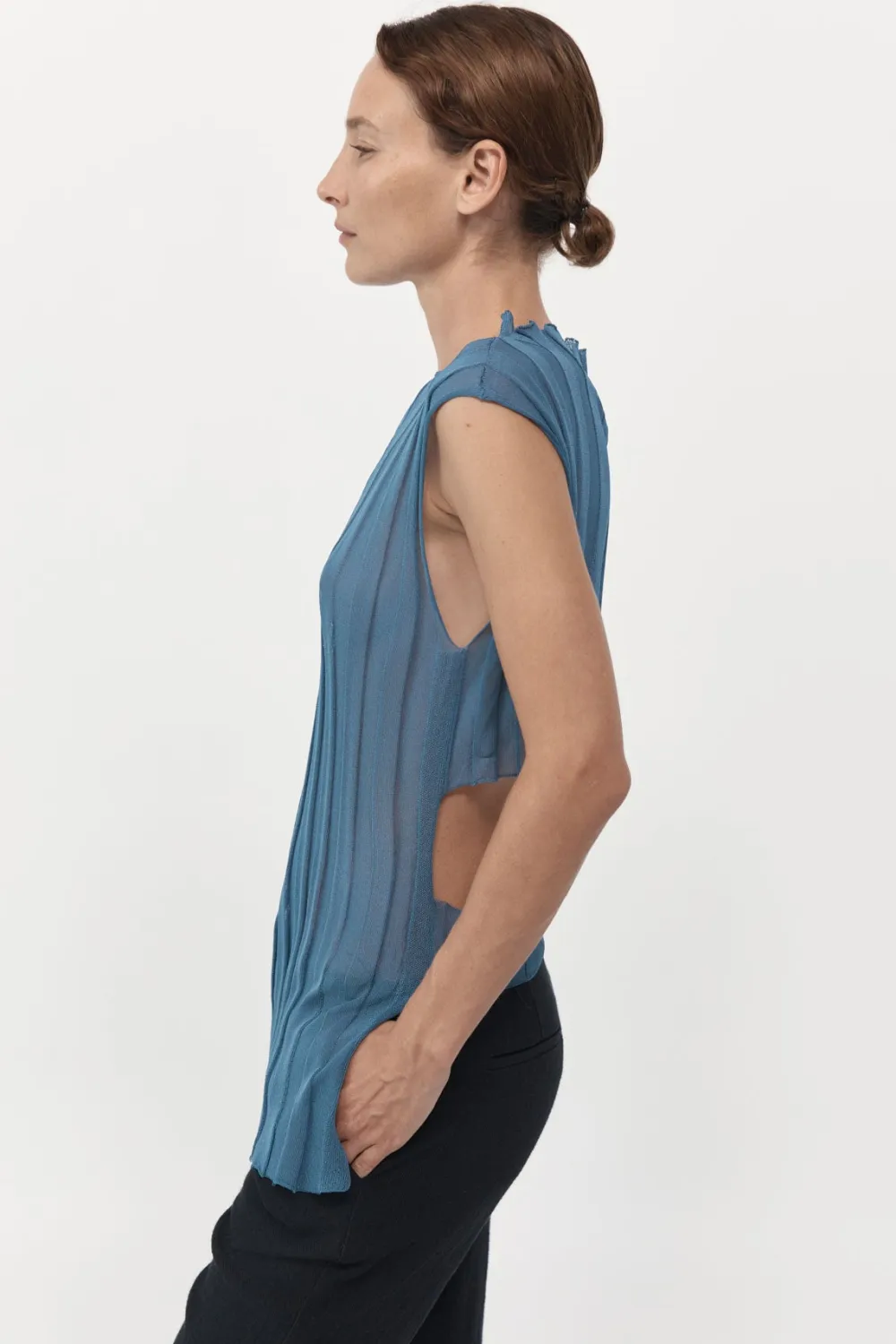 Fine Pleat Knit Top -|St. Agni Fashion