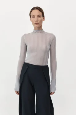 Fine Pleat Long Sleeve Top -|St. Agni New