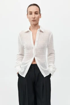 Fitted Cotton Grid Shirt -|St. Agni Store