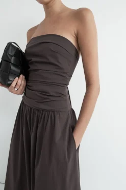Gathered Strapless Tie Back Dress -|St. Agni Cheap