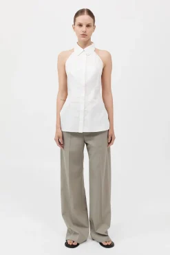 Halter Shirt - White|St. Agni Discount