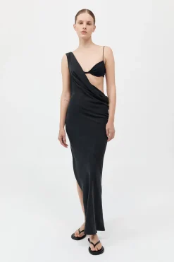 Layered Drape Dress - Black|St. Agni Sale