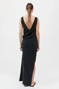 Layered Drape Dress - Black|St. Agni Sale