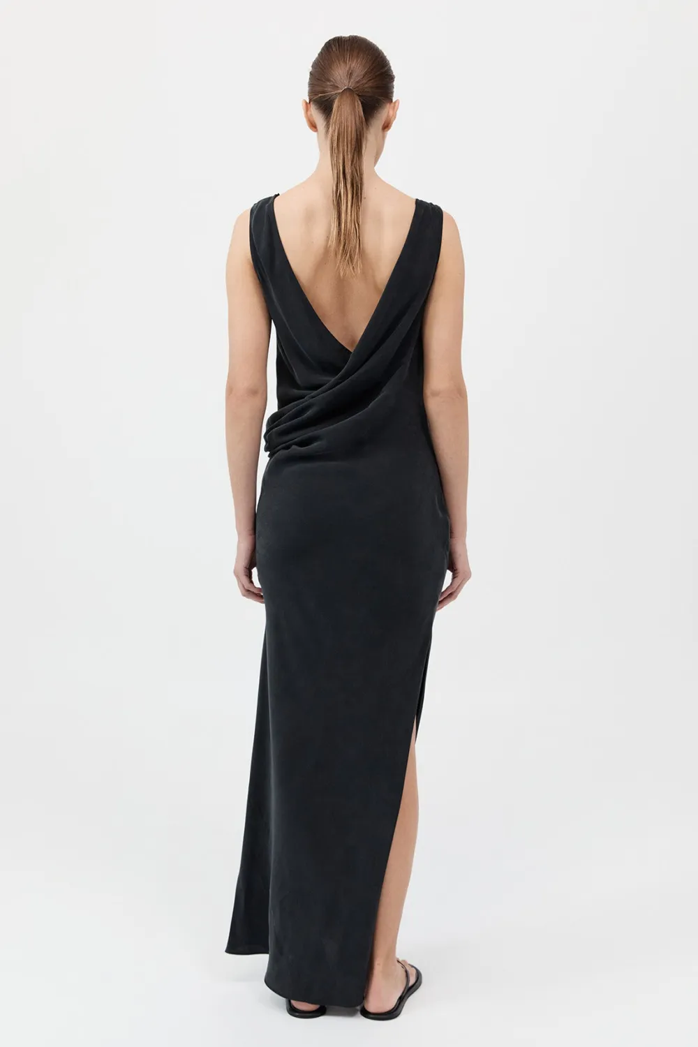 Layered Drape Dress - Black|St. Agni Sale