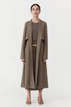 Layered Wool Trench - Kelp|St. Agni Best