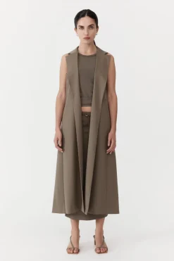 Layered Wool Trench - Kelp|St. Agni Best