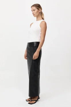 Leather Column Skirt -|St. Agni Fashion