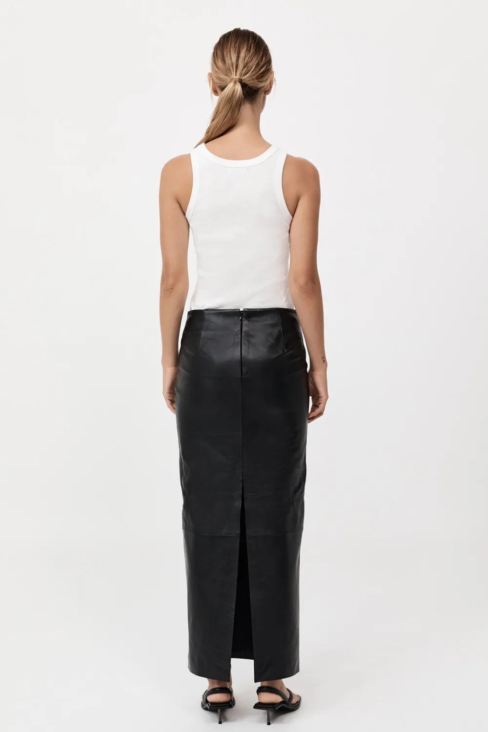 Leather Column Skirt -|St. Agni Fashion