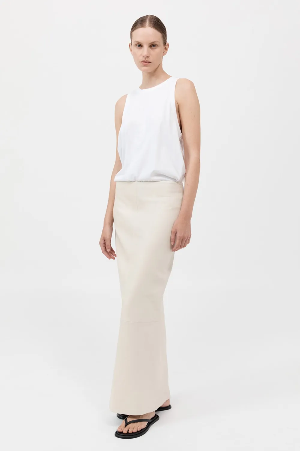 Leather Column Skirt -|St. Agni Store
