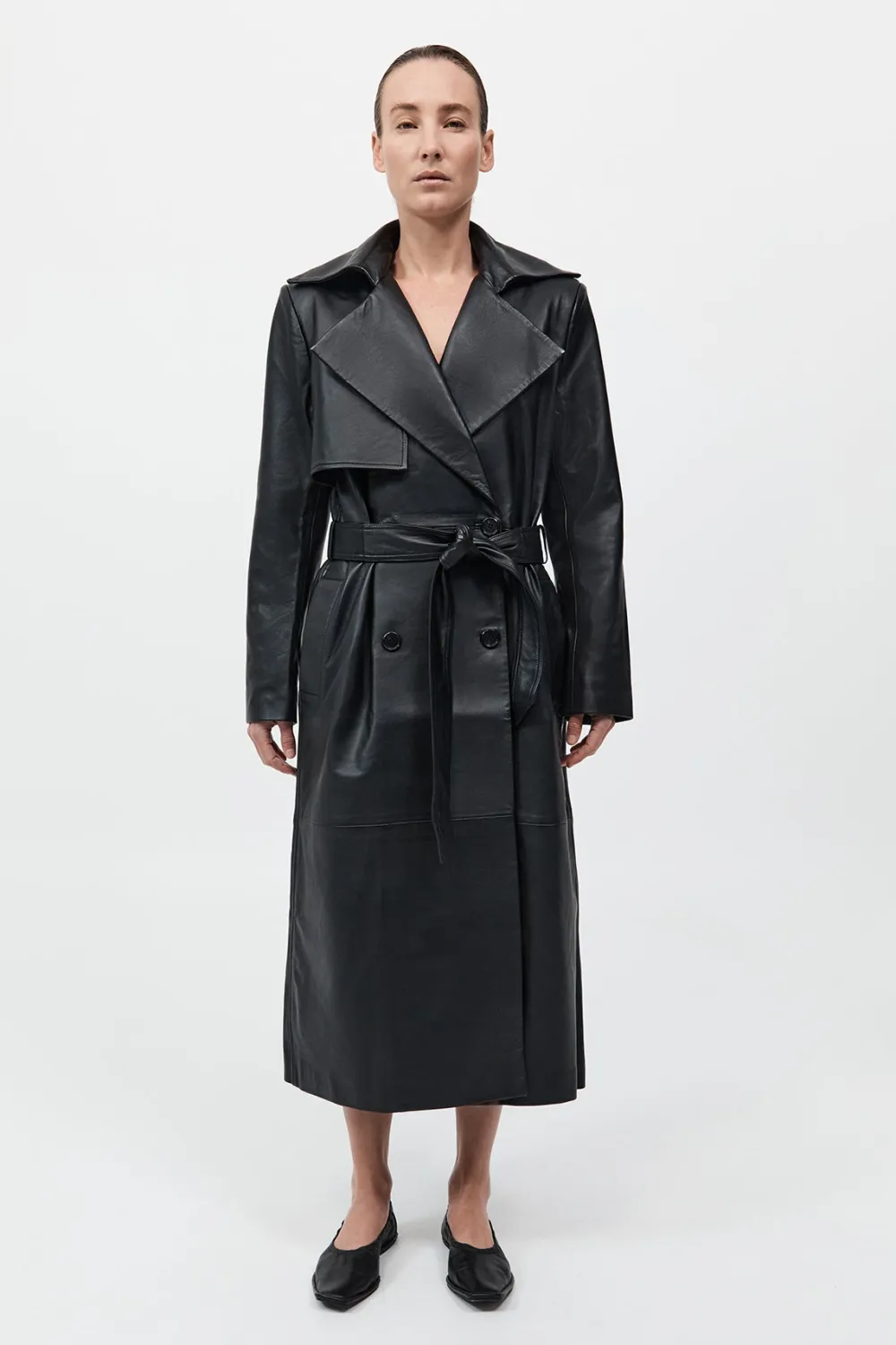 Leather Trench Coat -|St. Agni Cheap
